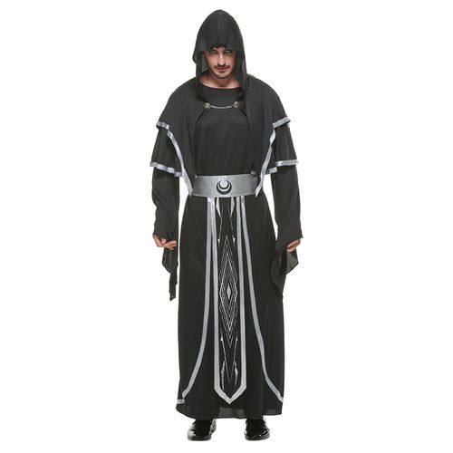 Eraspooky Hommes Assistant Sorcier Médiéval Warlock Halloween Costume Prêtre Robe Cosplay