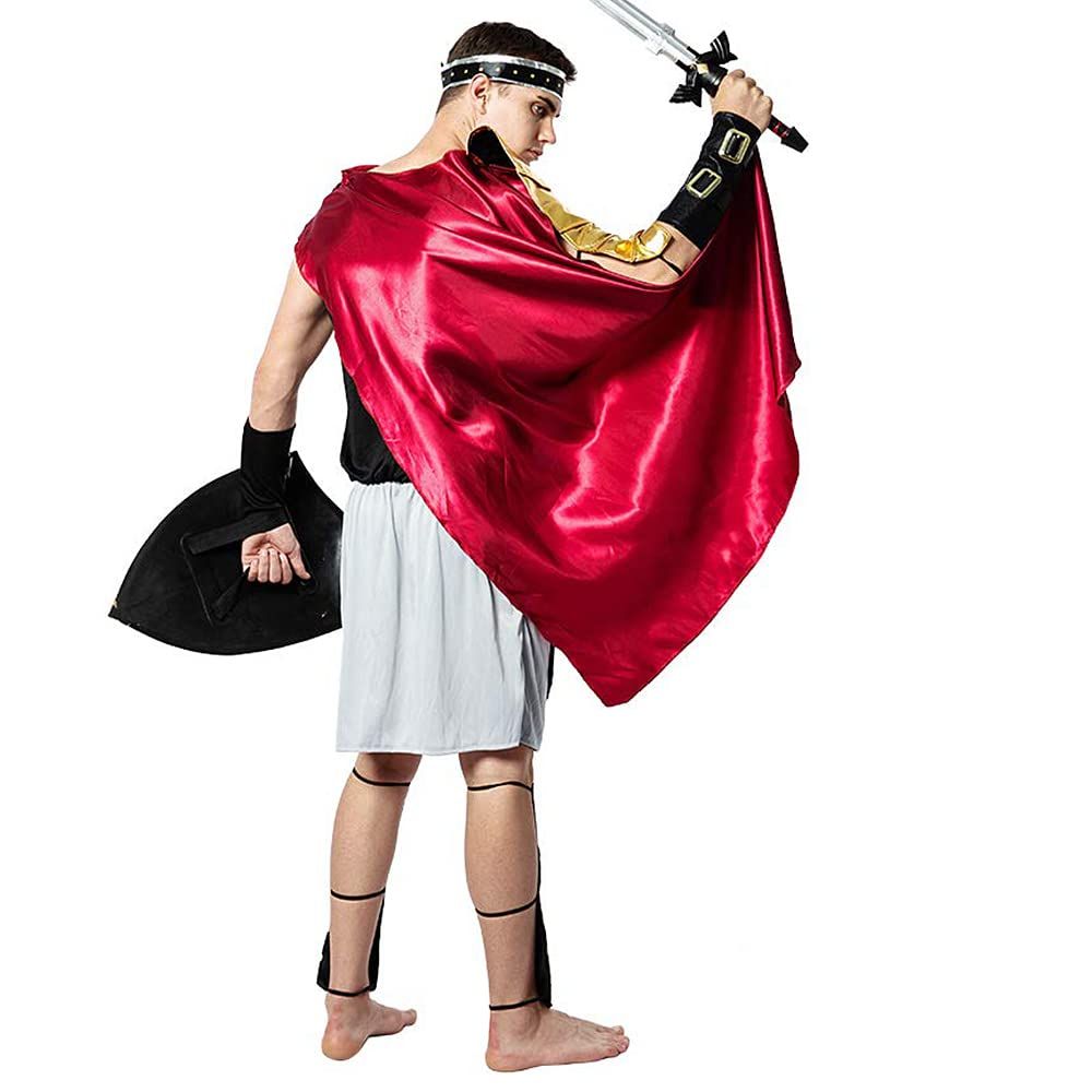 Eraspooky 남자 로마 검투사 의상 할로윈 정장 성인 군인 전사 갑옷 스파르타 의상
