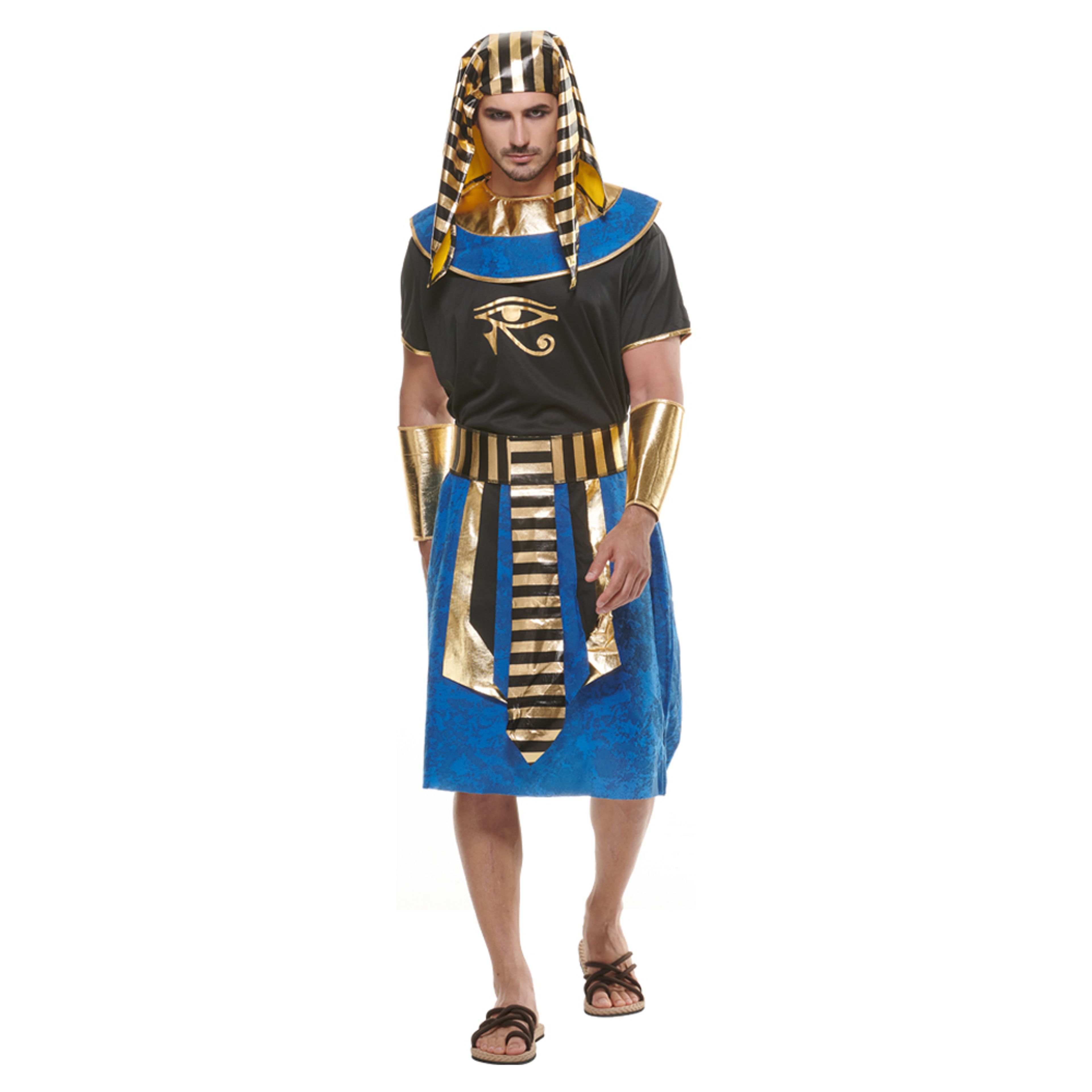 Men's Egyptian Costume Ancient Robe Pharaoh Egypt King Set Halloween Fancy  Dress