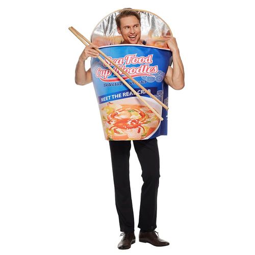 Eraspooky Halloween Unisex adult Seafood Cup Noodles Costumes Men Women Funny Food Suit for Party
