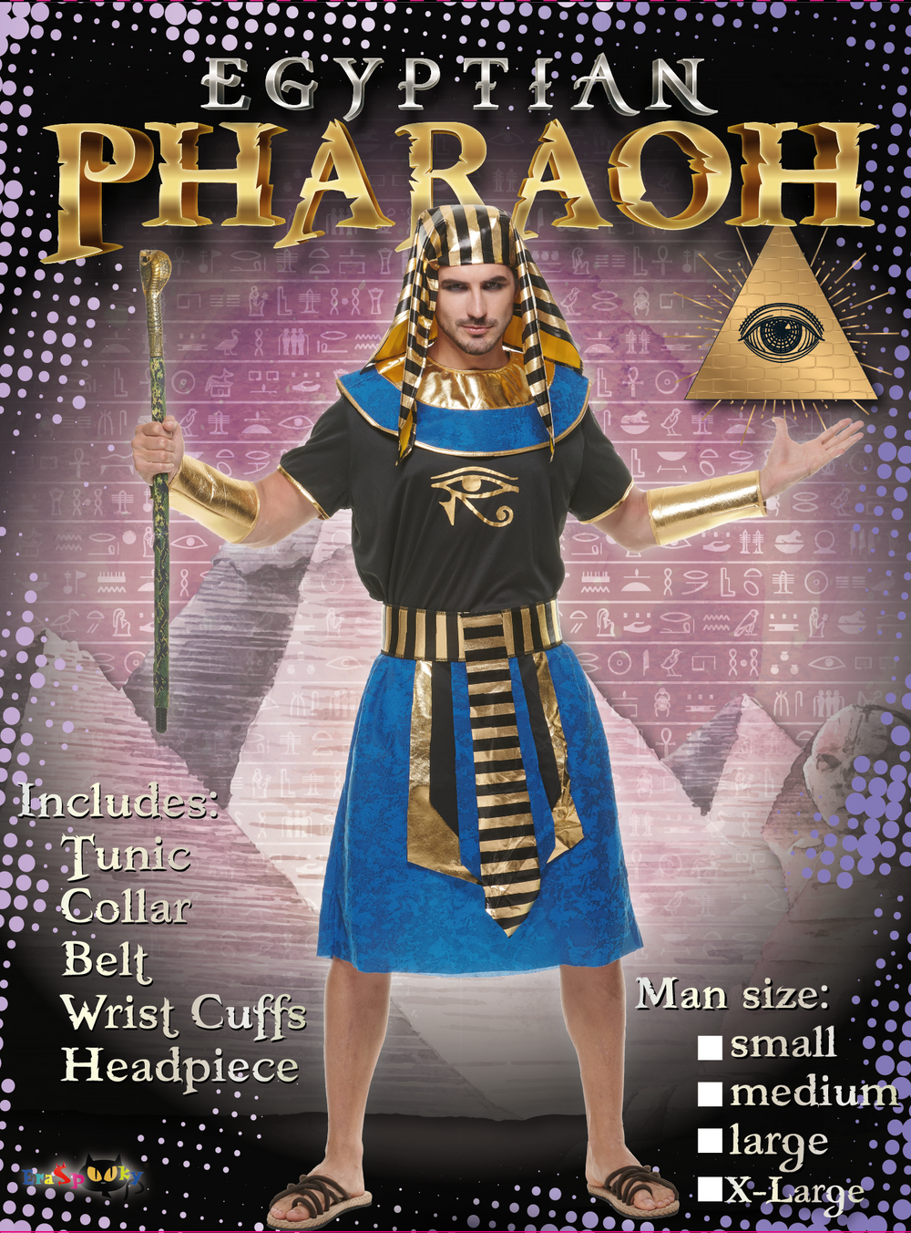 Eraspooky エジプト衣装男性ファラオ古代ローブ エジプト ファンシー ドレス