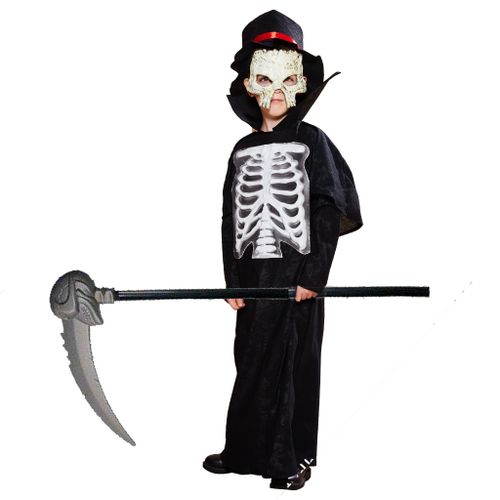 Eraspooky Garçons Grim Reaper Costume d'Halloween Squelette Fantôme Deluxe Fantôme de la Mort
