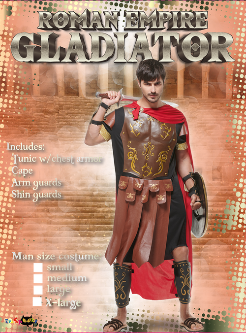 Eraspooky 남자 로마 제국 검투사 의상 세트 할로윈 갑옷 군인 역할 놀이