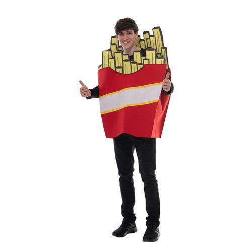 EraSpooky Adult's French Fries Costume Halloween Couple Match Food Outfit Red