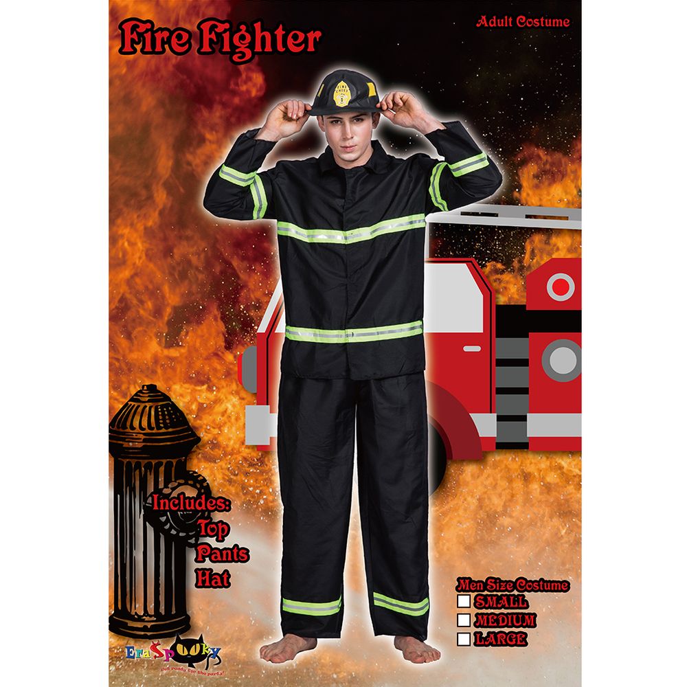 EraSpooky Feuerwehrmann-Halloween-Kostüm für Erwachsene
