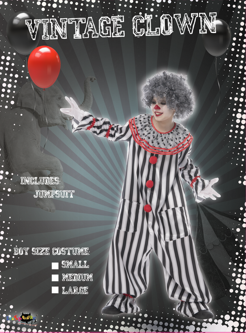 EraSpooky Costume de clown effrayant pour garçon Halloween Creepy Killer Jumpsuit