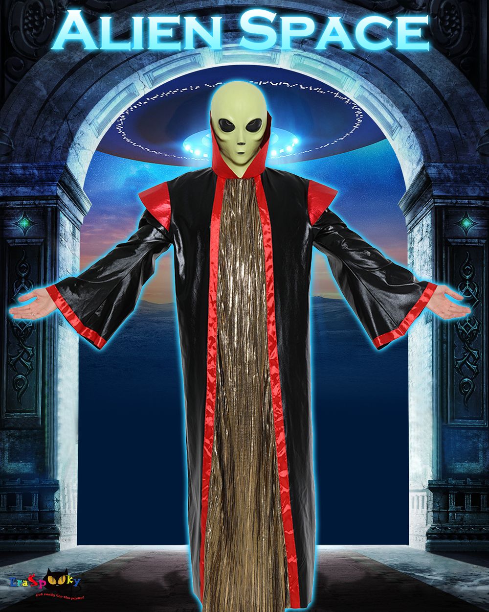 Eraspooky Mens Alien Halloween Costume Extraterrestrial Space Outfit