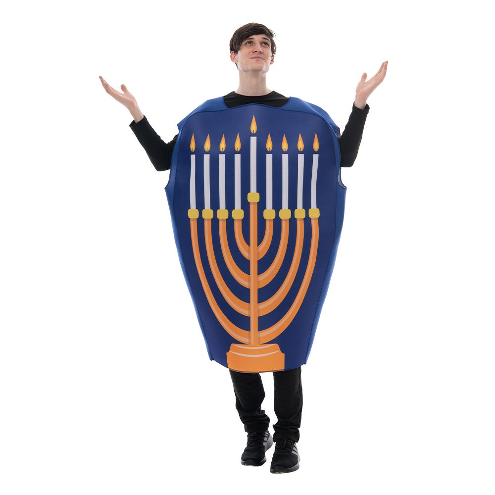 EraSpooky Adulto Celebración Hanukkah Menorah Disfraz Judío Chanukah Festival Disfraz Traje