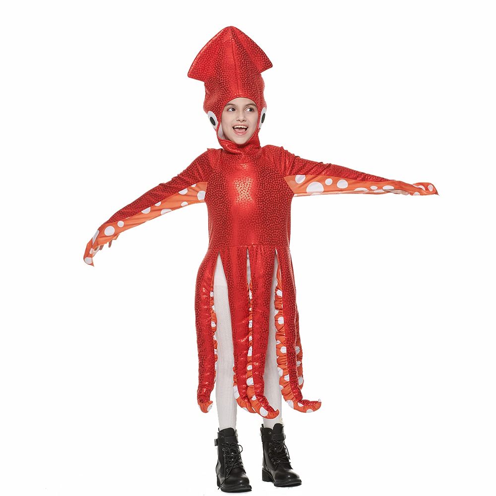 Costume d&#39;Halloween de calmar pour enfants effaçable Costumes mignons de poulpe