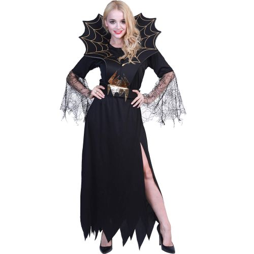 EraSpooky Women Spider Witch Vampire Long Halloween Dress