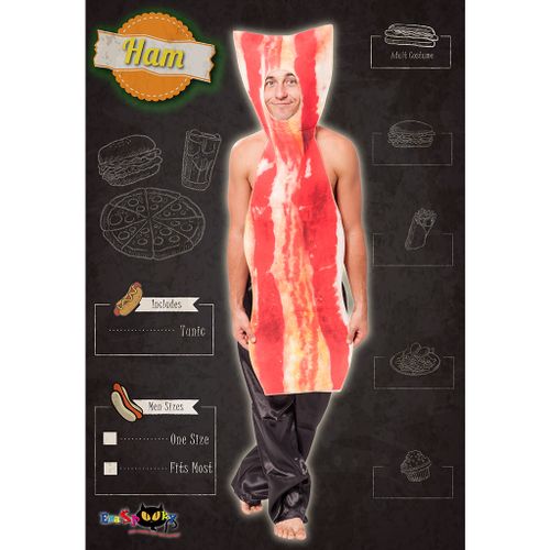 Eraspooky Adult Bacon Strip Costume Unisex Breakfast Food Outfit Halloween Costume Men