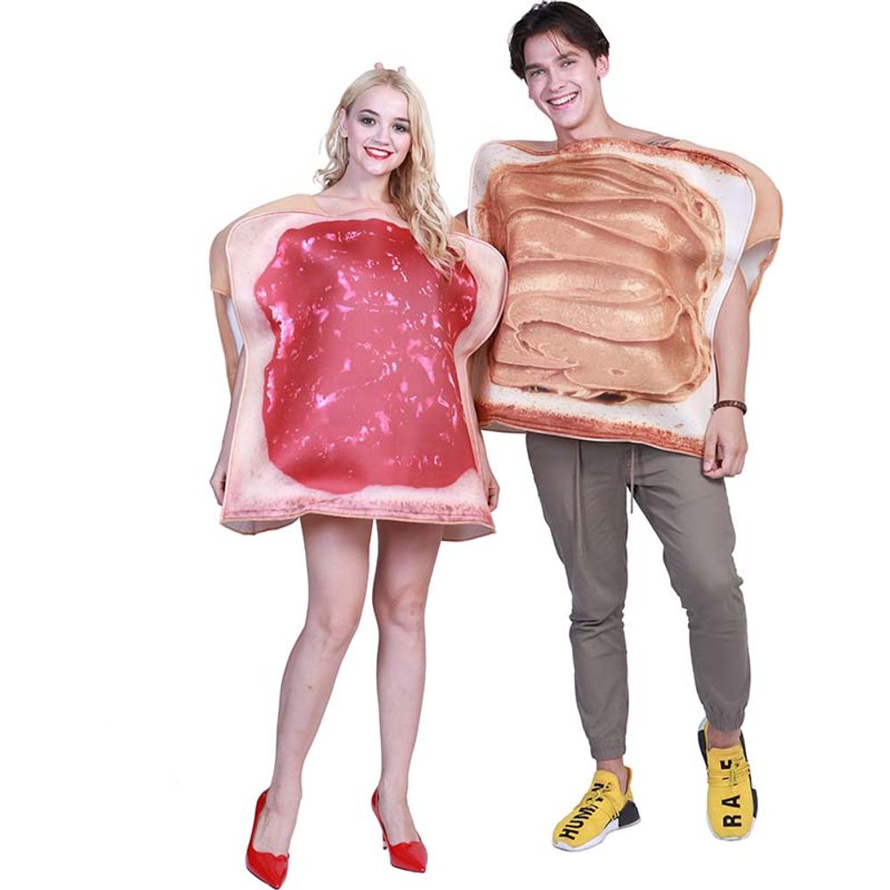 EraSpooky Couples Beurre de cacahuète et gelée Costume Halloween Party Funny Food Déguisements