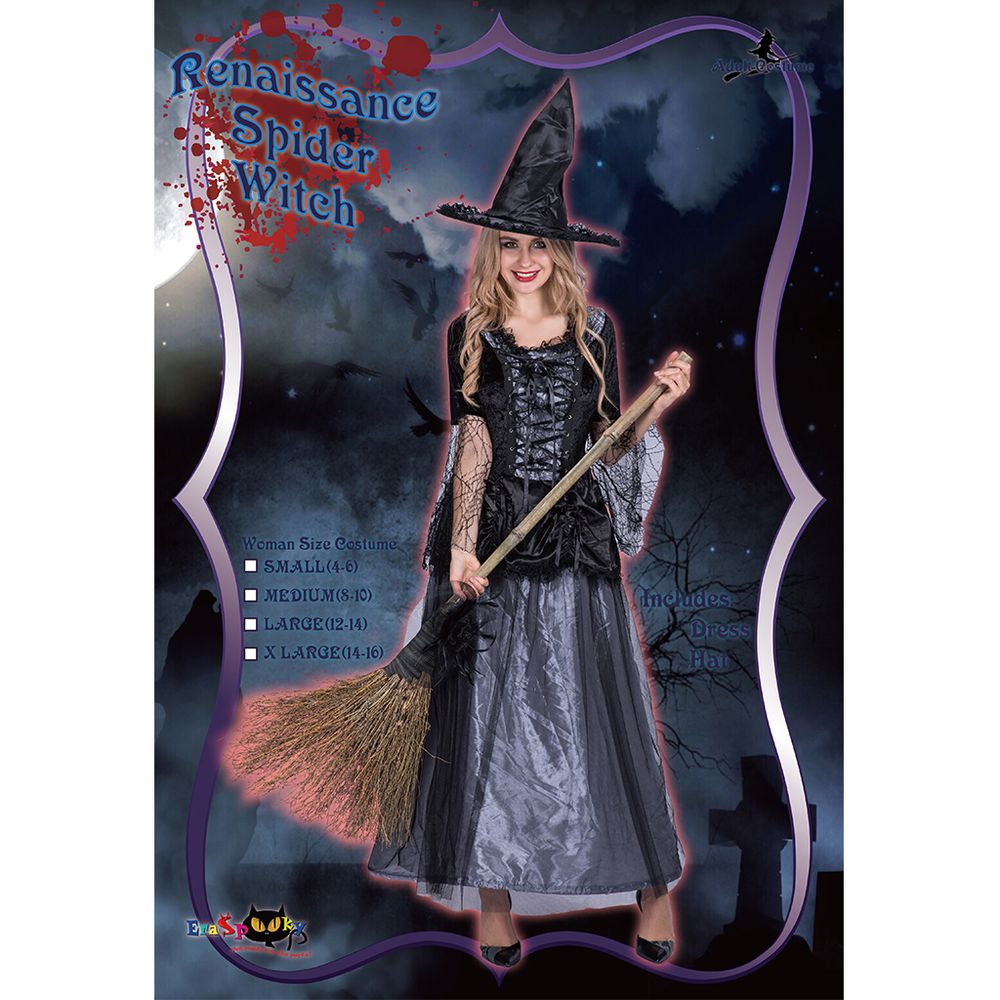 EraSpooky Halloween Deluxe Déguisement de sorcière araignée pour femme
