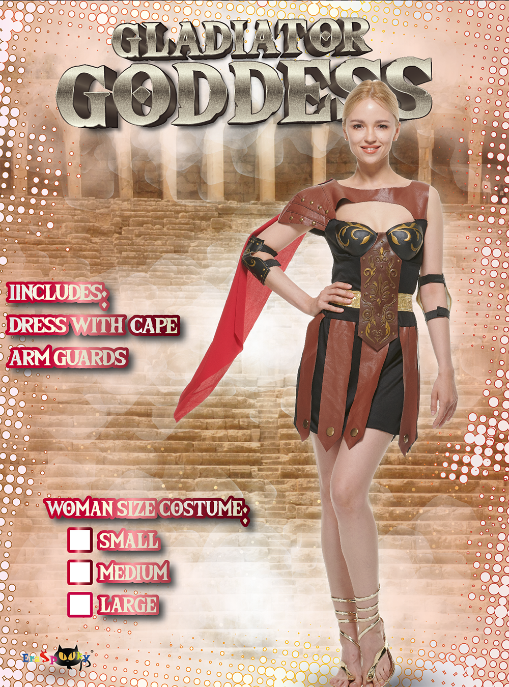 Eraspooky Frauen Gladiator Göttin Kostüm Kriegerprinzessin Halloween Rollenspiel