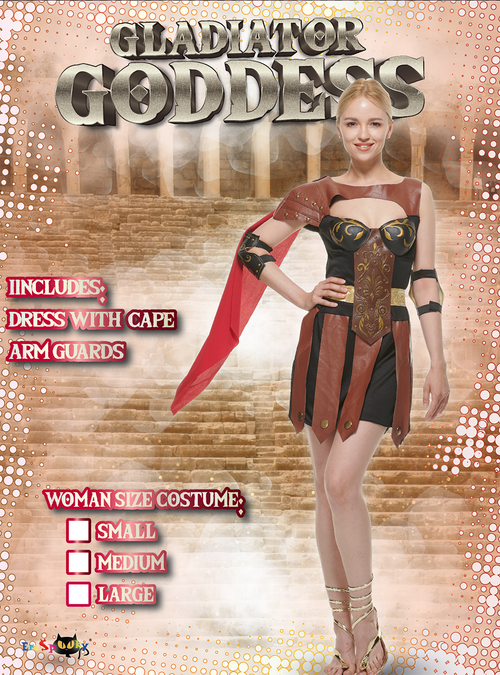 Eraspooky Women Gladiator Goddess Costume Warrior Princess Halloween Role play