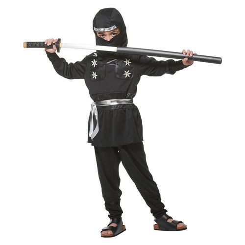 Effaçable Halloween Ninja Costume Garçons Noir Assassin Enfants Costume Déguisement
