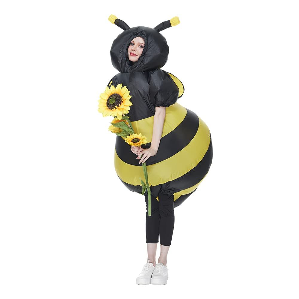 Eraspooky Halloween Adulto Inflable Bumble Bee Disfraces Mujeres Blow Up Fancy Bee Disfraces Hombres Fiesta Trajes