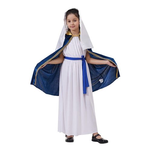 EraSpooky Filles Vierge Marie Costume Personnages Bibliques Robes de Nativité pour Enfants