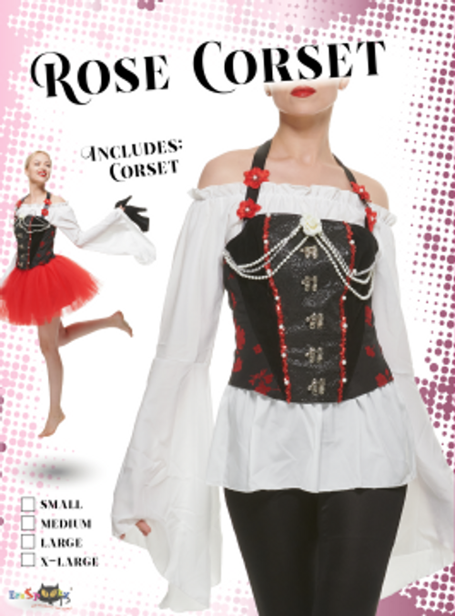 Effaçable Rose Corset Costume Femmes Noir Et Rouge Floral Corset Halter Gothique Perle Bustier Halloween Costume Adulte