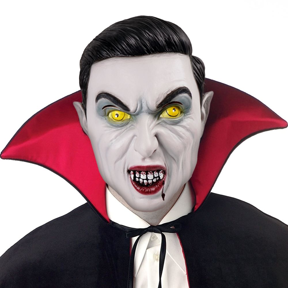 EraSpooky Máscara de vampiro para hombre Disfraz de Halloween Novedad Máscaras de látex de cabeza completa