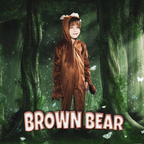 Costume d'ours brun effaçable pour garçon Halloween Pyjama Animal Onesie Kids Anime Onesies
