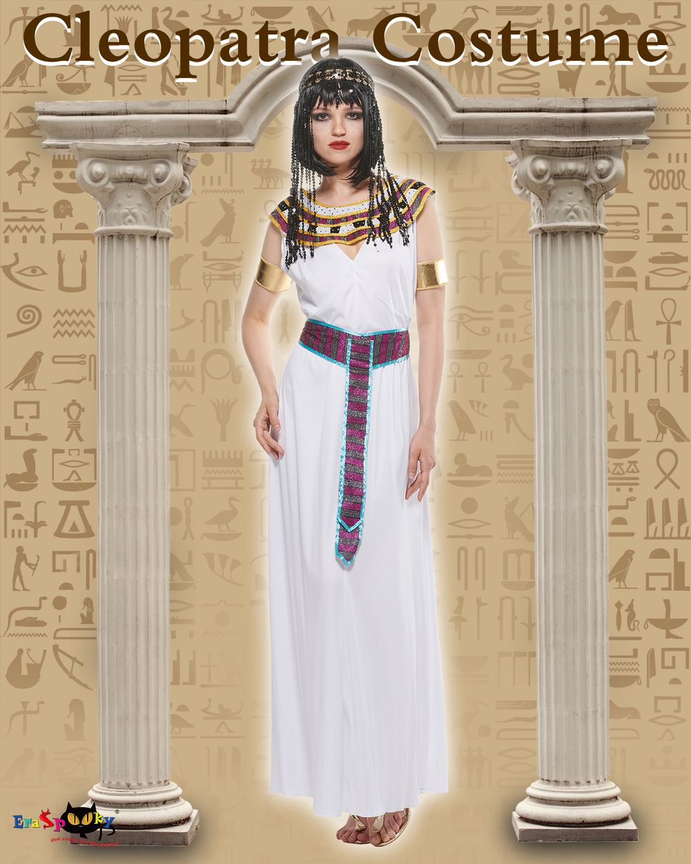 Eraspooky 클레오 파트라 여성 의상 이집트 공주 멋진 드레스