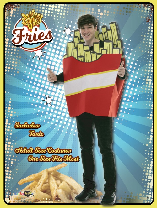 EraSpooky Adult's French Fries Costume Halloween Couple Match Food Outfit Red