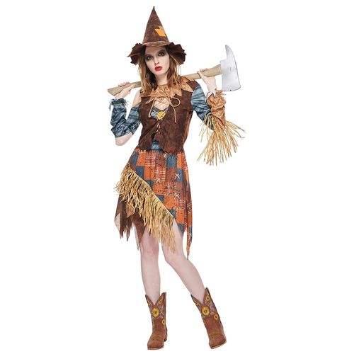 Eraspooky Costume d'épouvantail méchant pour femme