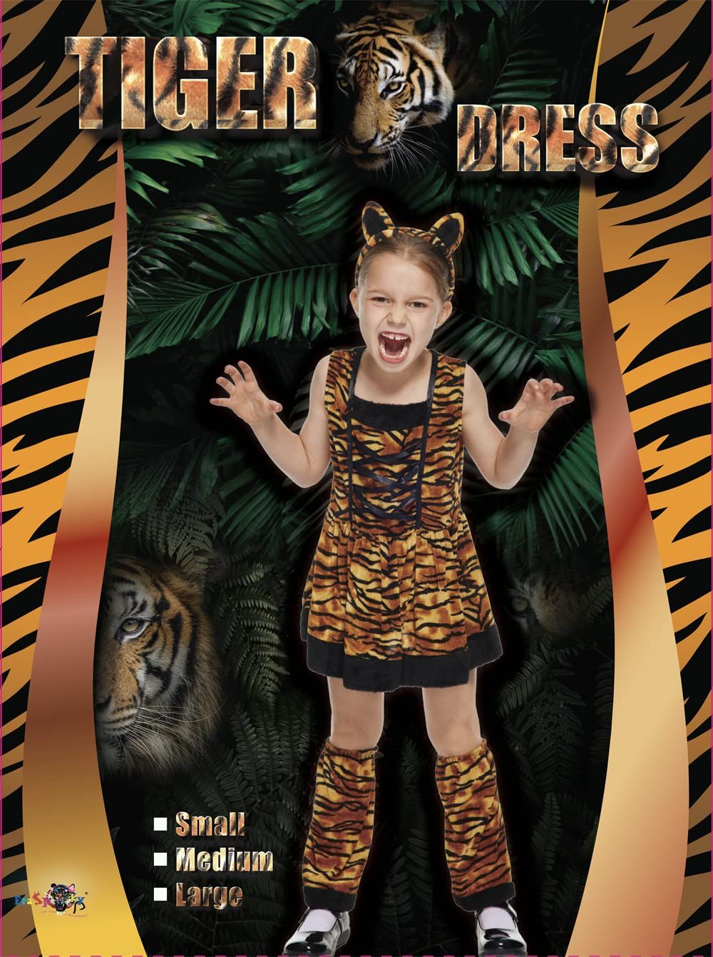 Eraspooky Cute Girls Tiger Costume Children Halloween Animals Fancy Dress