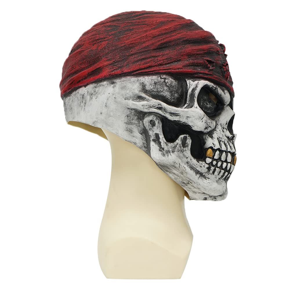 Eraspooky Adulte Mort Pirate Crâne Masque Horreur Halloween Costume Accessoires
