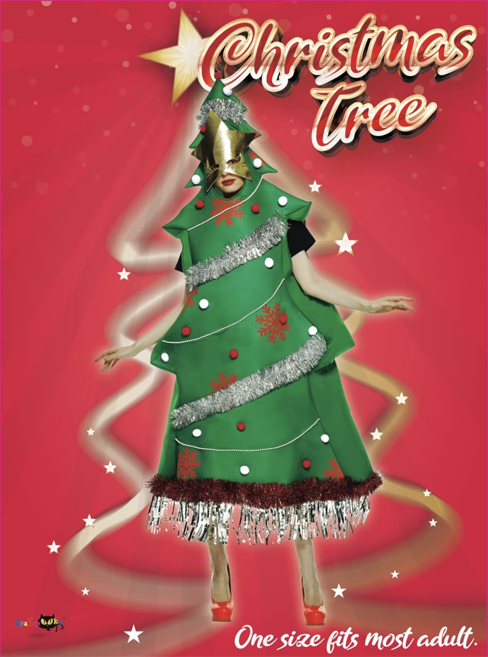 Eraspooky Adulto Árbol de Navidad Disfraz Divertido Fiesta de Navidad Vestido Unisex