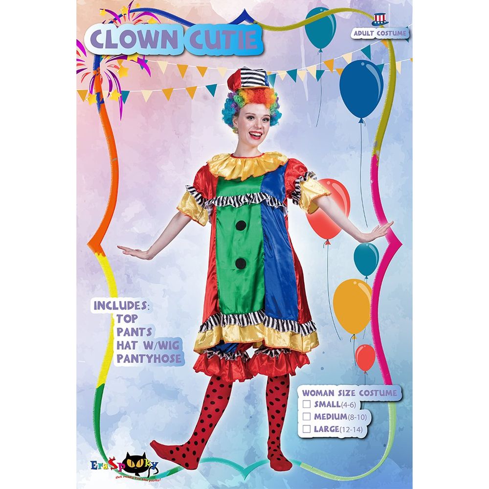 Eraspooky Clown Frauen Kostüm für Erwachsene Cosplay Anzug Halloween