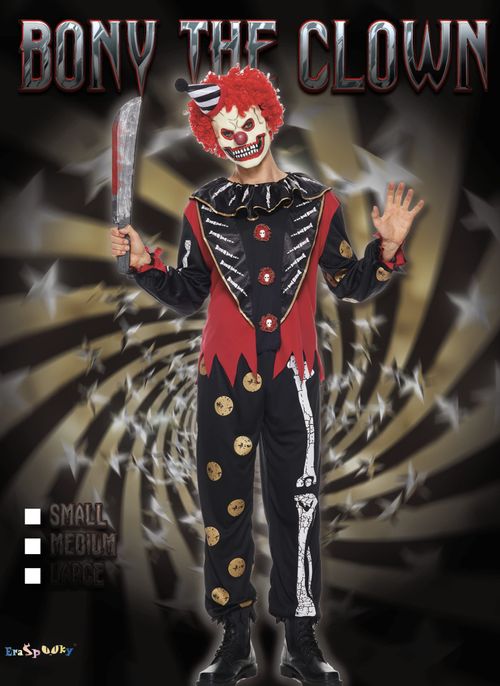 Eraspooky Halloween Adult Scary Killer Bones Clown Costumes Men Scream Evil Clown Party Suit
