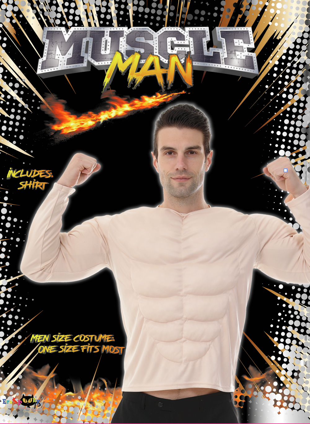 EraSpooky Men Muscle Shirt Bodybuilder Disfraz de Halloween Accesorio para adulto Muscle Shirt Acolchado
