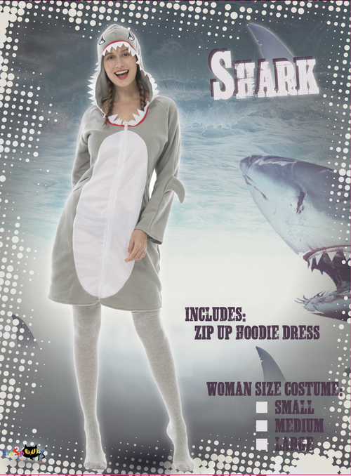 EraSpooky Women's Shark Halloween Costume Onesie Dress Pajama
