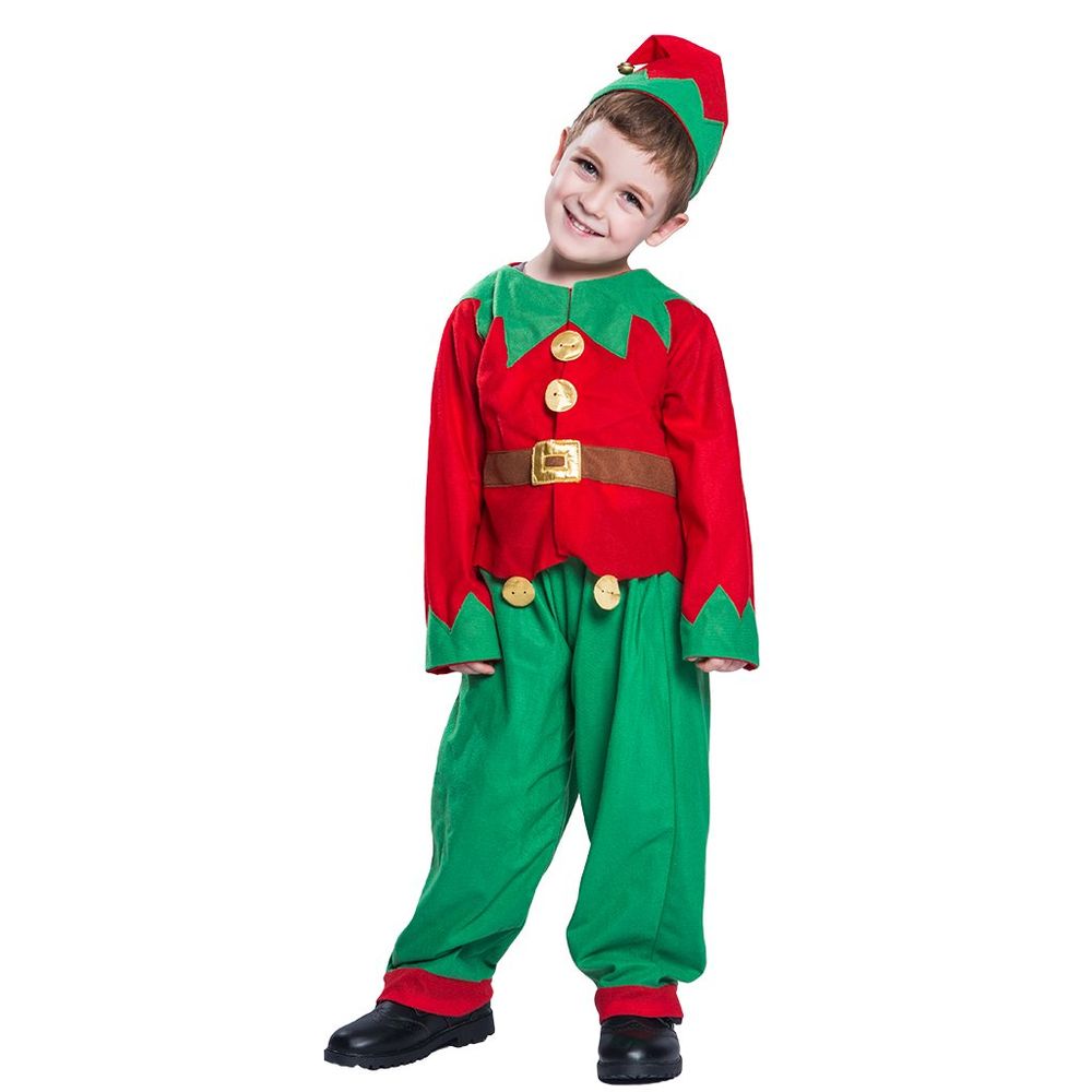 EraSpooky Child Christmas Santa Elf Costume for Boys