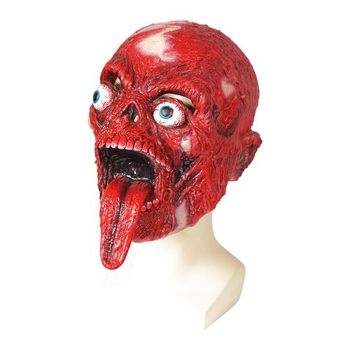 Effaçable Effrayant Zombie Masque Halloween Sanglant Réaliste Pleine Tête Masques, Taille Adulte