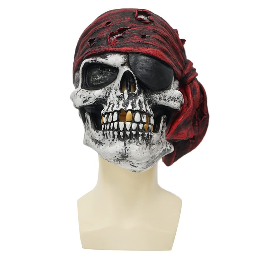 Eraspooky Totenkopfmaske für Erwachsene, Horror-Halloween-Kostümzubehör