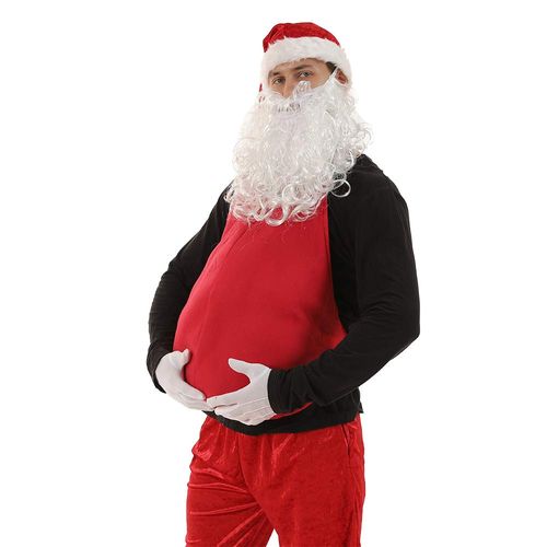 EraSpooky Santa Belly Hommes Costume de Noël Accessoires Faux Padded Santa Big Belly Stuffer Rouge