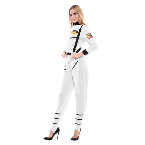 Eraspooky Women’s Astronaut Costume Jumpsuit Sexy Space Suit Cosmic Halloween