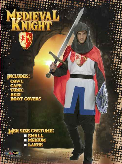 EraSpooky Men's Knight Halloween Costume Medieval Renaissance Soldier Armor