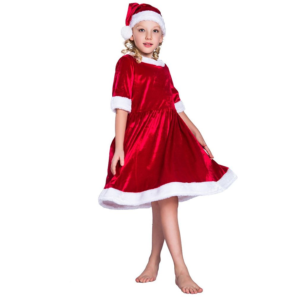 EraSpooky Girls Christmas Santa Claus Disfraz Traje de vestir