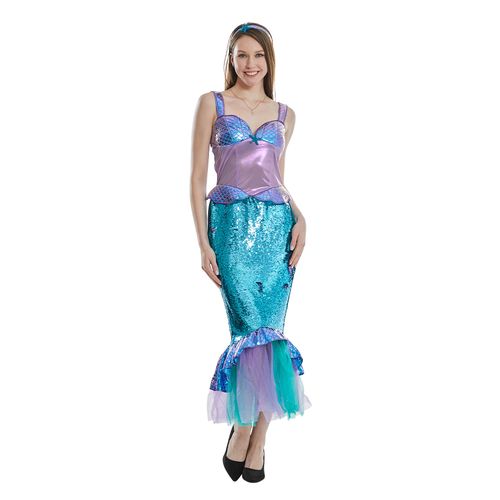 Eraspooky Costume de sirène pour femme Robe de queue de sirène Halloween Costumes de sirène adulte
