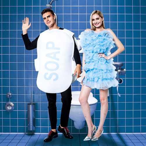 Eraspooky Couple Halloween Loofah & Soap Costume Adults Funny Matching Bubble Outfit Sets