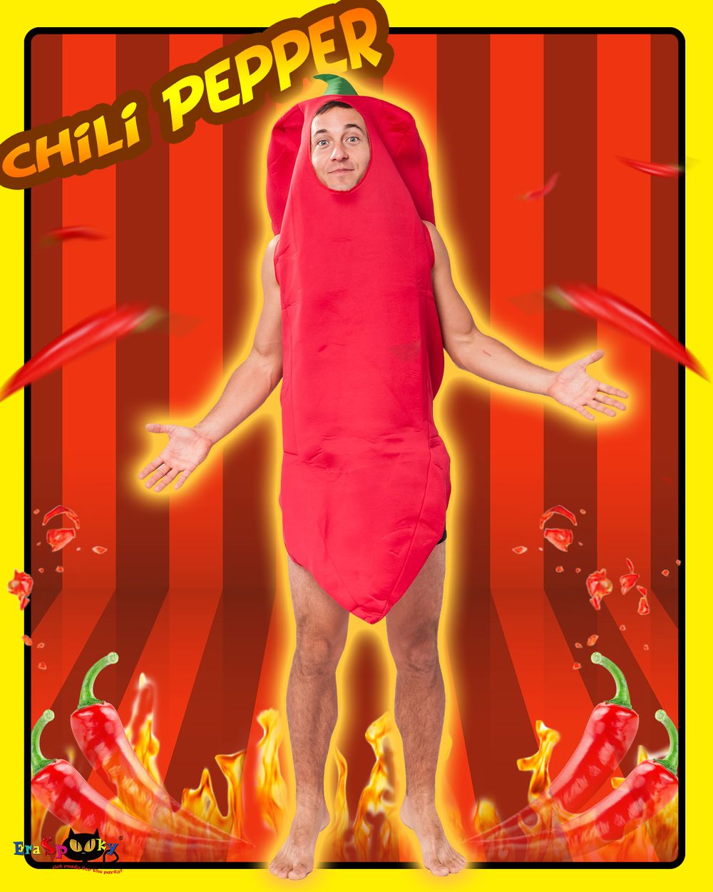 EraSpooky Funny Chili Pepper Costume adulte pour la fête d'Halloween de Noël
