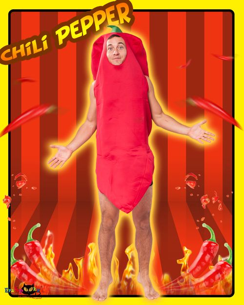 EraSpooky Funny Chili Pepper Adult Costume for Christmas Halloween Party