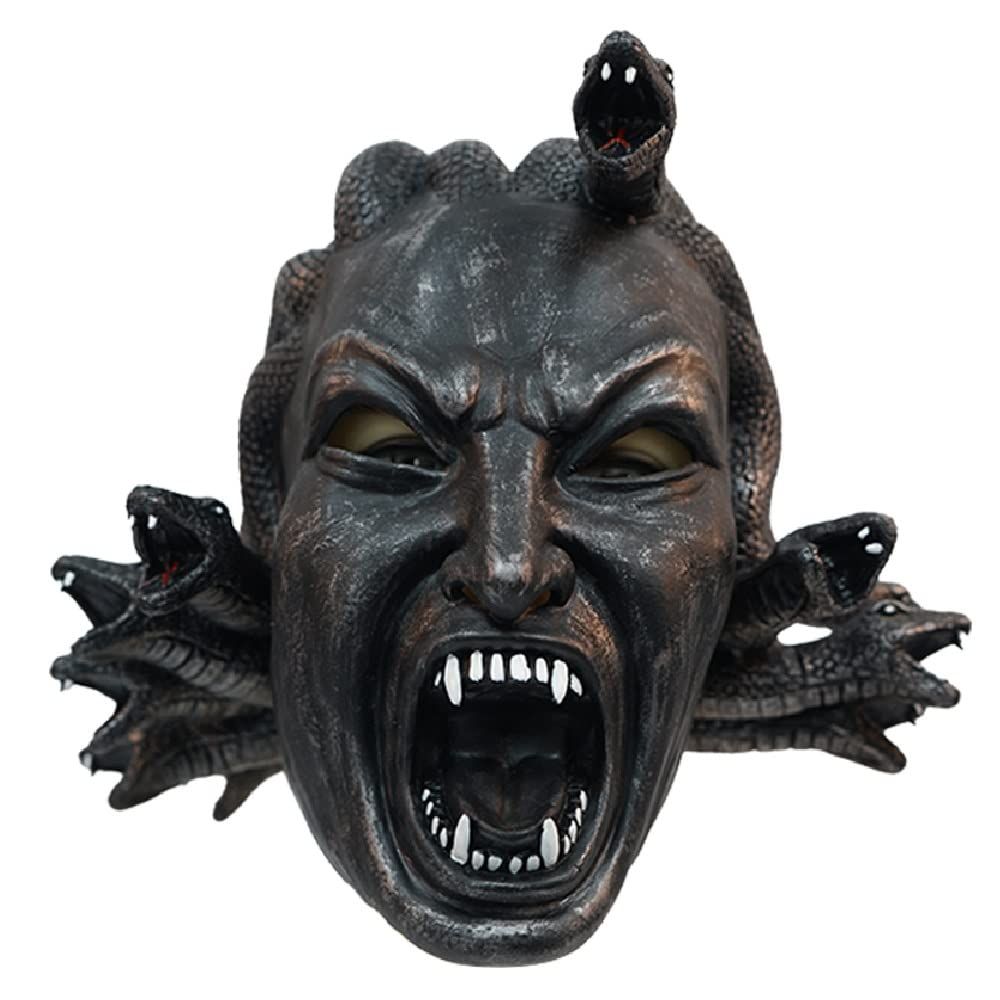 Eraspooky Realistische Medusa-Maske für Erwachsene, Schlangenkopfmaske, Halloween-Mythologie-Thema