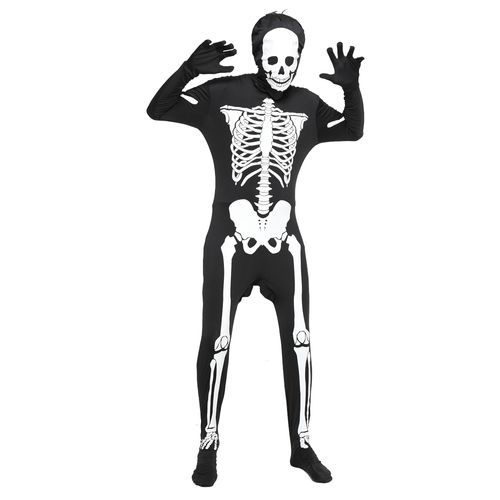 EraSpooky Halloween Men Luminous Full Body Tights Skeleton Glowing Costume