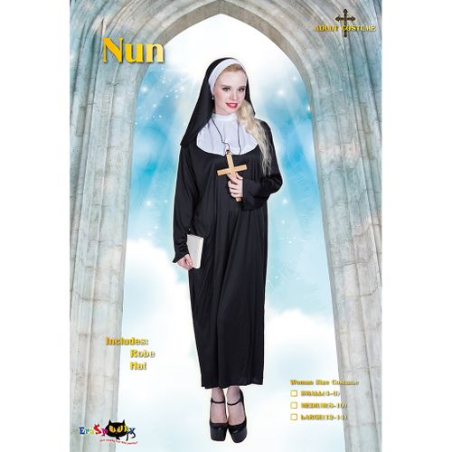 Eraspooky Women's Nun Costume Fancy Dress Cosplay Halloween Party Outfit for Adult