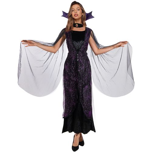 EraSpooky Women's Vampire Costume Halloween Gothic Dress Victorian Vampiress Bat